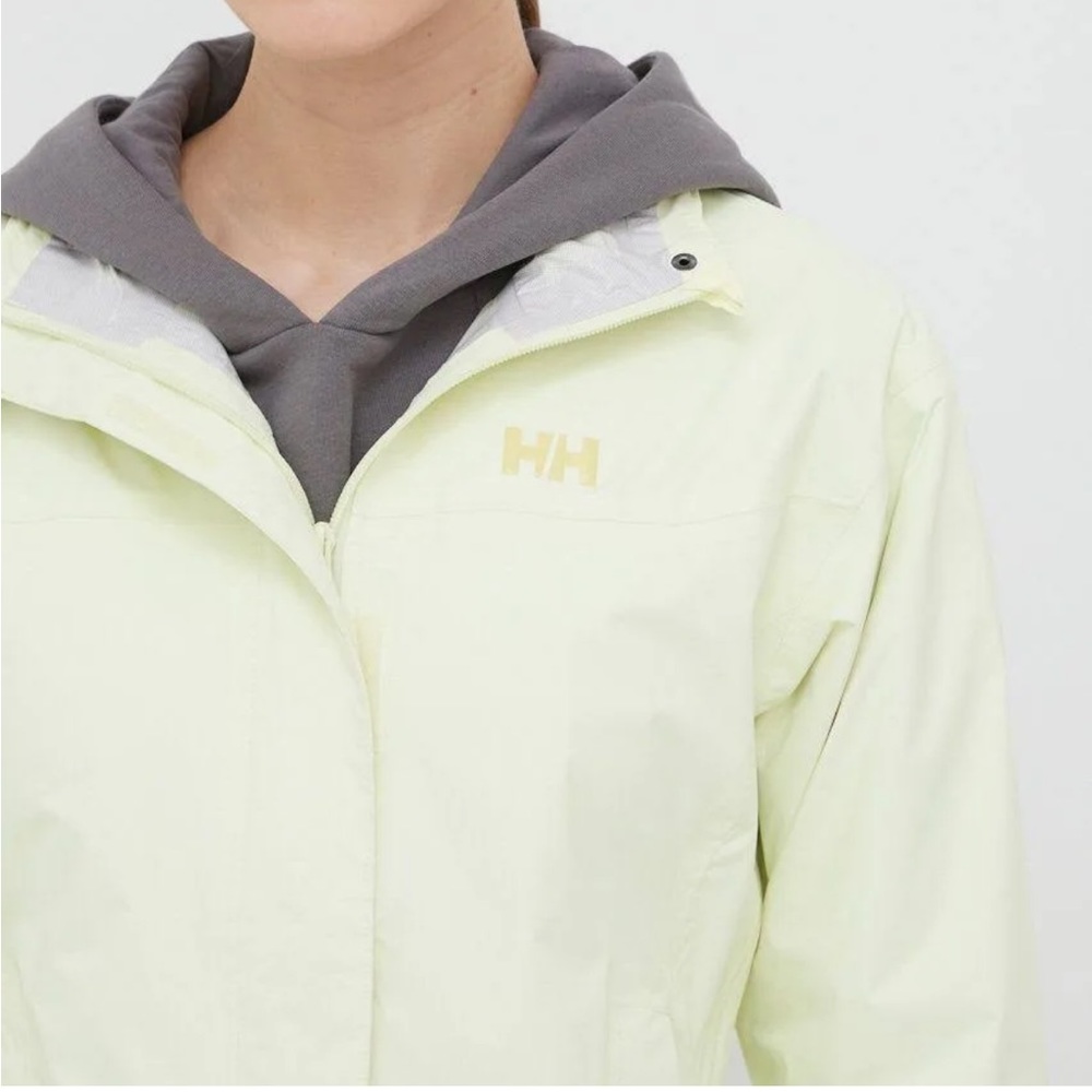 Helly Hansen Light Yellow Hooded Rain Jacket - Picture 2 of 10